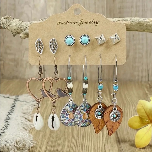 Bohemian Multi-Color Earring Set - Picture 4 of 9